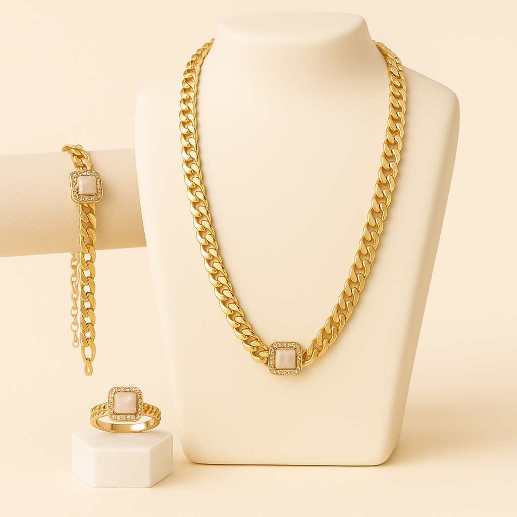 Set Luxury set met parelmoer detail