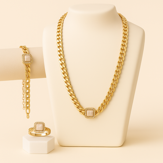Set Luxury set met parelmoer detail
