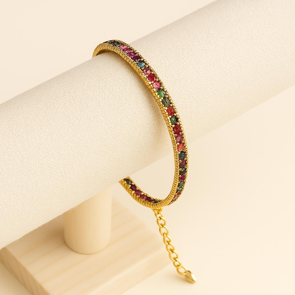 Armband Classic met gekleurde strass steentjes
