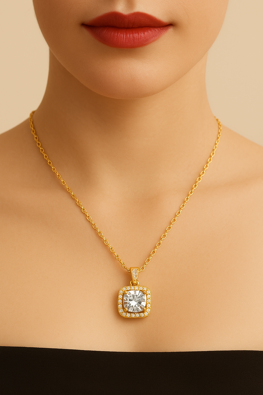 Ketting met zirkonia parel
