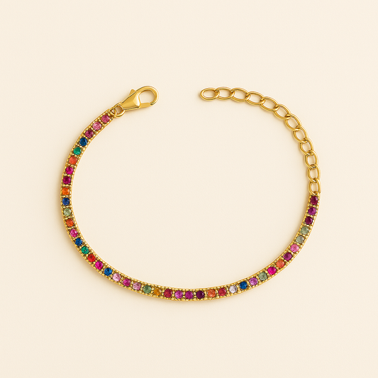Armband Classic met gekleurde strass steentjes