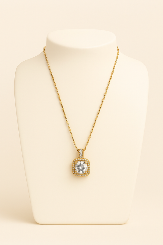 Ketting met zirkonia parel